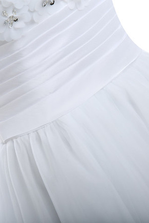 Tüll A-Line Strand Halle Ärmelloses Brautkleid mit Kristall Blumen Pin - Bild 5