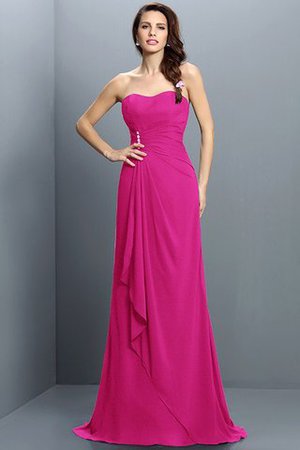 Drapiertes Empire Taille Meerjungfrau Stil Chiffon Brautjungfernkleid ohne Ärmeln - Bild 11