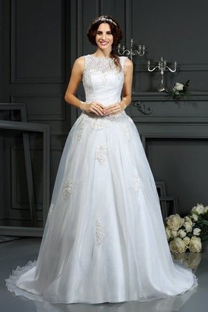 Prinzessin Ärmelloses Reißverschluss A-Linie Anständiges Brautkleid