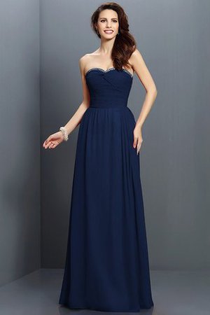 Prinzessin Chiffon Herz-Ausschnitt Reißverschluss Bodenlanges Brautjungfernkleid - Bild 10