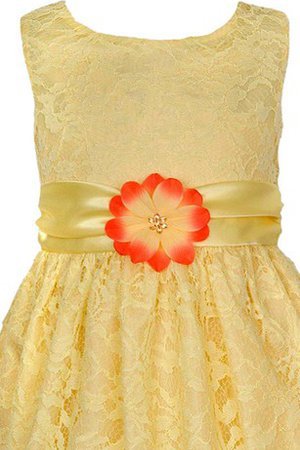 A-Line Schaufel-Ausschnitt Blumenmädchenkleid mit Bordüre mit Gekappten Ärmeln - Bild 2