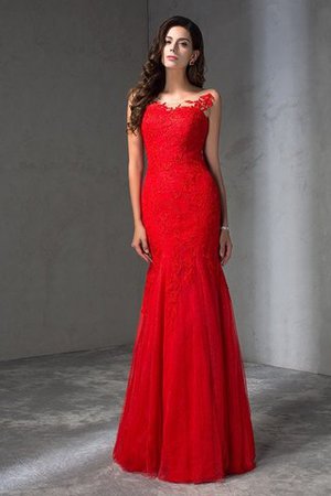 Schaufel-Ausschnitt Etui Bodenlanges Ballkleid mit Applikation mit Bordüre - Bild 3