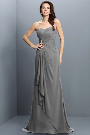Drapiertes Empire Taille Meerjungfrau Stil Chiffon Brautjungfernkleid ohne Ärmeln - Bild 27