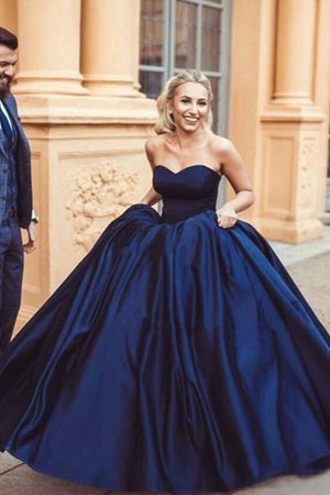 Chaming Satin Reißverschluss Duchesse-Linie Ballkleid ohne Ärmeln mit Rüschen - Bild 1