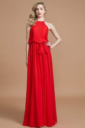 A-Linie Prinzessin Ärmellos Brautjungfernkleid mit Schleife aus Chiffon - Bild 4