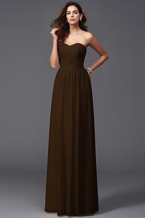 A linie Chiffon Normale Taille Anständiges Brautjungfernkleid mit Plissierungen - Bild 9