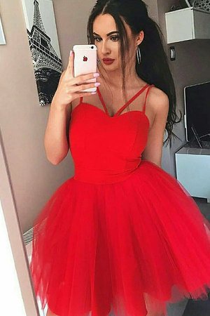 Tüll Graziös Spaghetti Träger Normale Taille Prinzessin Ärmelloses Mini Cocktailkleid