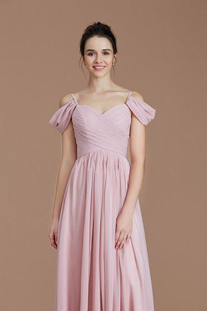 Normale Taille Reißverschluss Prinzessin Gerüschtes Brautjungfernkleid aus Chiffon - Bild 7