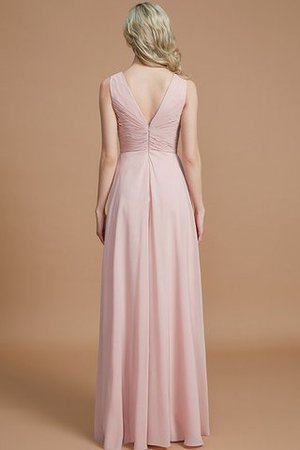 A-Line Prinzessin Chiffon Bodenlanges Brautjungfernkleid mit Reißverschluss - Bild 35