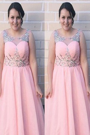 Chiffon Natürliche Taile Bodenlanges Ballkleid ohne Ärmeln in Großen Größe - Bild 1