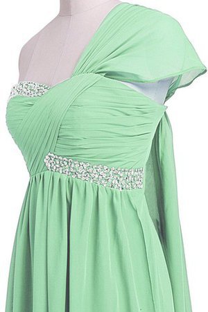 A-Line Chiffon Reißverschluss Bodenlanges Abendkleid mit Empire Taille - Bild 2