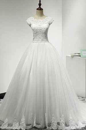 Tüll Duchesse-Linie Romantisches Brautkleid mit Gürtel mit Schleife