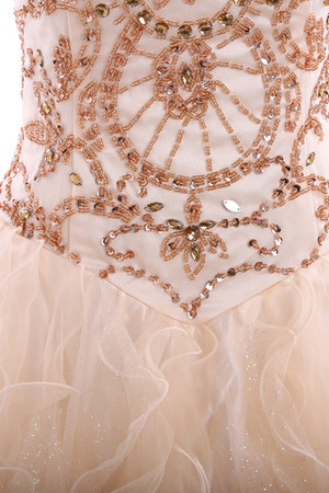 Strand Klassisches Bescheidenes Formelles Sittsames Brautkleid mit Perlen - Bild 3