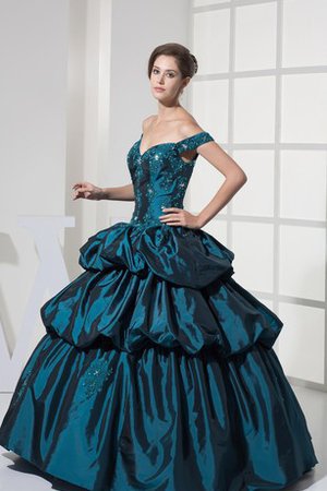 Spaghetti Träger Pick-Ups Duchesse-Linie Partykleid mit Applike mit Rücken Schnürung - Bild 2