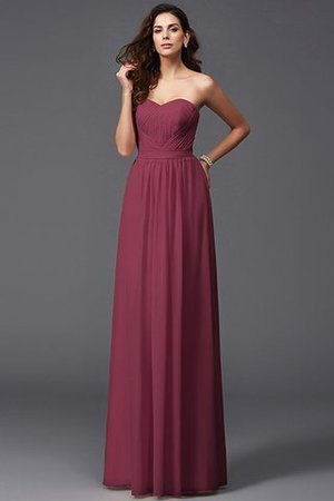 A linie Chiffon Normale Taille Anständiges Brautjungfernkleid mit Plissierungen - Bild 5