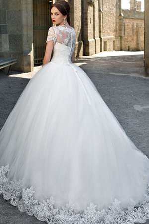 Reißverschluss Tüll Luxus Brautkleid mit Schleife mit Schmetterlingsknoten - Bild 2