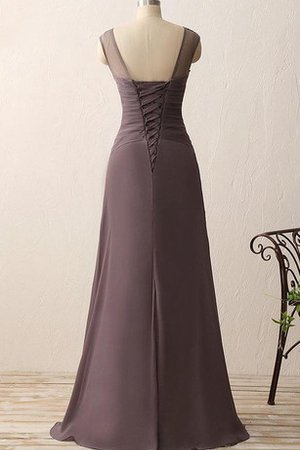 Spitze Normale Taille Knielanges Brautjungfernkleid mit Plissierungen aus Chiffon - Bild 2