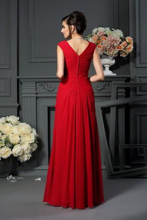 Prinzessin Ärmelloses Bodenlanges Brautmutterkleid mit Blume aus Chiffon - Bild 2