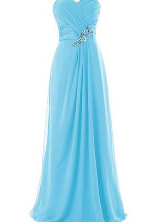 Reißverschluss Gerüschtes Empire Taille Chiffon Bodenlanges Ballkleid - Bild 1