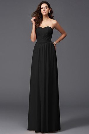 A linie Chiffon Normale Taille Anständiges Brautjungfernkleid mit Plissierungen - Bild 3