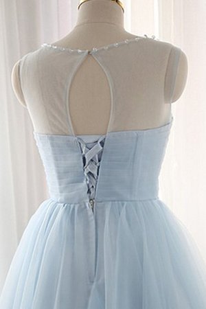 A-Linie Prinzessin Ärmelloses Schaufel-Ausschnitt Abschlusskleid aus Tüll - Bild 2