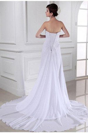 Chiffon Enges Anständiges Brautkleid mit Empire Taille mit Rücken Schnürung - Bild 2