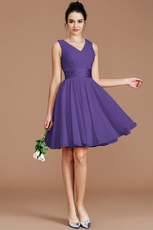 A linie Chiffon Mini Brautjungfernkleid mit Schleife mit Gürtel - Bild 28