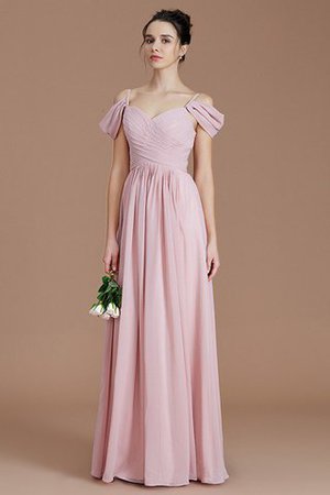 Normale Taille Reißverschluss Prinzessin Gerüschtes Brautjungfernkleid aus Chiffon - Bild 2