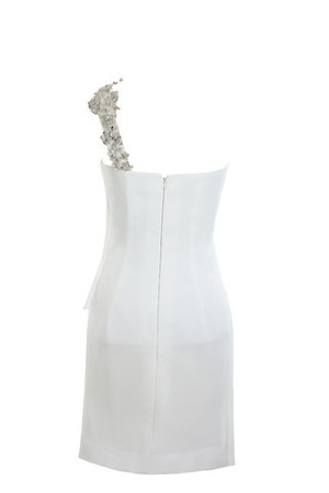 A linie Outdoor Kunstseide Ausgefallenes Brautkleid mit Perlen mit Überlagertem Mieder - Bild 5