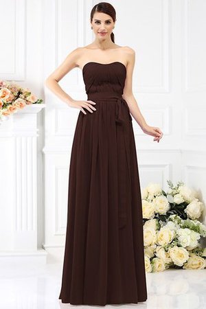 Prinzessin Chiffon A-Line Trägerloser Ausschnitt Brautjungfernkleid mit Gürtel - Bild 7