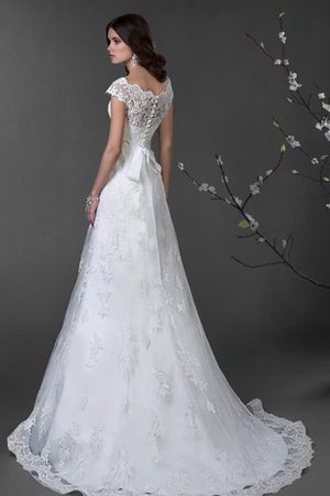 Kurze Ärmeln Luxus Einfaches Brautkleid mit Knöpfen mit Gekappten Ärmeln - Bild 2