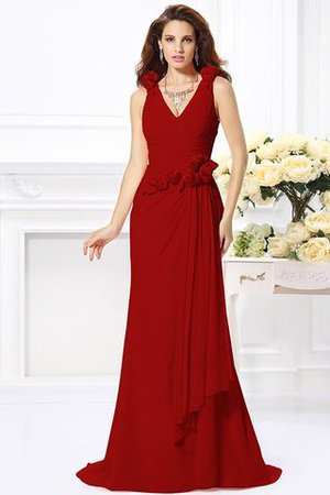 Normale Taille Meerjungfrau Chiffon V-Ausschnitt Anständiges Brautjungfernkleid - Bild 26