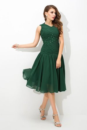 A Linie Plissiertes knielanges Ballkleid aus Chiffon mit Drapierung - Bild 4