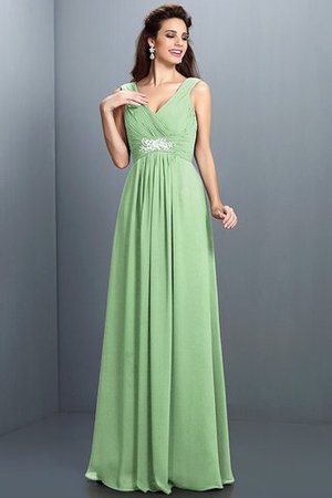 Plissiertes Prinzessin Normale Taille Chiffon Bodenlanges Brautjungfernkleid - Bild 25
