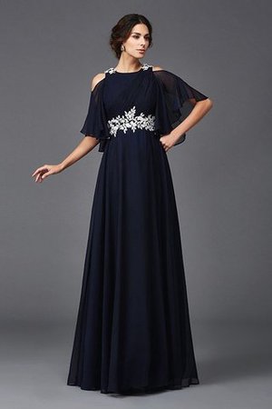 Prinzessin Empire Taille Halbe Ärmeln Anständiges Brautmutterkleid mit Applikation - Bild 4