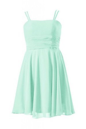 A-Linie Natürliche Taile Perlenbesetztes Chiffon Mini Brautjungfernkleid - Bild 1