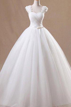 Ärmelloses Beliebt Duchesse-Linie Bodenlanges Brautkleid aus Tüll mit Rüschen