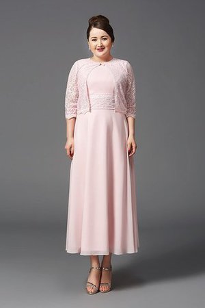 Empire Taille a linie Juwel Ausschnitt Knöchellanges Brautmutterkleid mit Bordüre - Bild 6