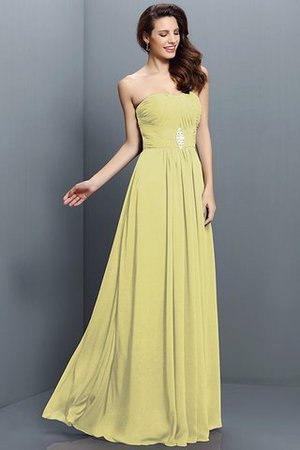 Chiffon Ärmelloses Trägerloser Ausschnitt A-Linie Bodenlanges Brautjungfernkleid - Bild 8