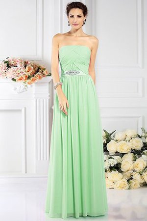 A linie Prinzessin Chiffon Ärmelloses Sittsames Brautjungfernkleid - Bild 26