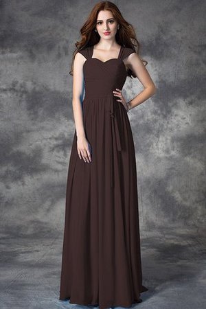 Normale Taille Prinzessin Ärmelloses Anständiges Brautjungfernkleid mit Rüschen - Bild 7