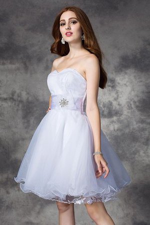 Prinzessin Herz-Ausschnitt Mini Abiballkleid mit Reißverschluss aus Organza - Bild 4