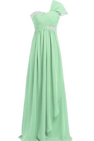 A-Line Chiffon Reißverschluss Bodenlanges Abendkleid mit Empire Taille