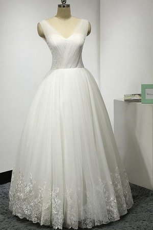 A-Linie Duchesse-Linie Ärmellos Plissiertes Brautkleid mit Bordüre