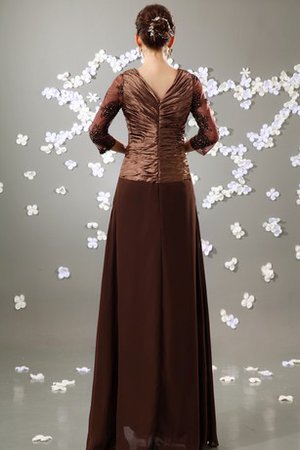 3 /4 Länge Ärmeln Chiffon Bodenlanges Abendkleid mit V-Ausschnitt ohne Ärmeln - Bild 2