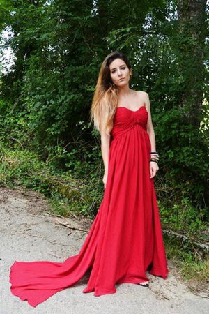 Reißverschluss A-Linie Herz-Ausschnitt Chiffon Natürliche Taile Ballkleid