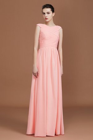 Ärmellos A-Line Träumer Prinzessin Bodenlanges Brautjungfernkleid mit Reißverschluss - Bild 3