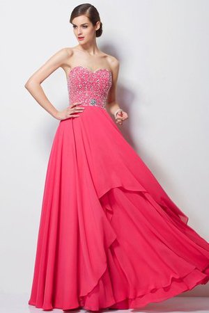 Natürliche Taile Chiffon Ärmelloses Bodenlanges Anständiges Ballkleid