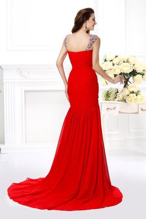 Normale Taille Sweep Train Chiffon Meerjungfrau Stil Spaghetti Träger Abendkleid - Bild 2