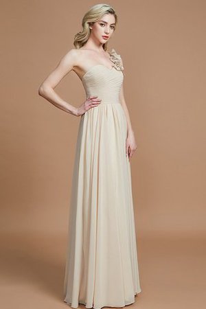 Prinzessin Ein Schulter Ärmelloses Normale Taille Brautjungfernkleid aus Chiffon - Bild 2